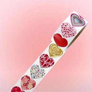 One Inch Heart Stickers 1,000 Pieces